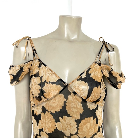 VINTAGE Floral Chiffon Top - Picture 8 of 10